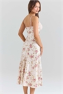 Платье средней длины из атласа цвета слоновой кости с цветочным принтом от Felicity, с косой кройкой артикул 150327115