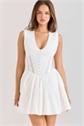 Белое мини-платье из эластичного хлопка от Carmel артикул 150234873