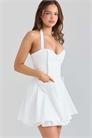 Мини-платье Хайди из белого эластичного хлопка с завязками на шее артикул 150092652
