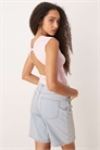 Топ с короткими рукавами и открытой спиной артикул 144909271