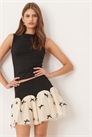 Мини-юбка с контрастным бантом и асимметричным подолом артикул 151638694