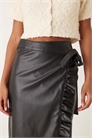 Юбка-миди с оборками из полиуретана Jaspre артикул 151638672