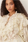 Блузка в стиле бохо с рюшами из металлического жаккарда артикул 146696900