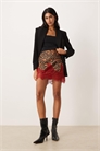 Мини-юбка Maeva из атласа с красной кружевной отделкой артикул 152557227