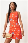 Мини-платье-футляр с принтом в виде радужных ракушек артикул 146131242