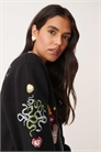 Ночной сад вышитый кардиган в комплекте черного цвета артикул 150528681