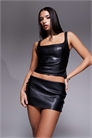 Микро-мини-юбка Riva с воланами на спине и эффектом кожи co-ord артикул 150598534