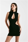Мини-платье Larisa с облегающим силуэтом, вырезом в форме замочной скважины, открытой спинкой в виде креста и фурнитурой с рисунком в виде бабочки артикул 149752778