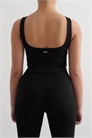 Черный ребристый бесшовный корсет-бралетт артикул 149796649