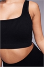 Спортивный бюстгайер Icon с квадратным вырезом и бесшовной ребристой тканью средней степени поддержки артикул 133655097