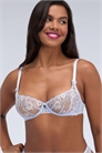 Бюстгальтер-балконет с вышивкой из опала, с косточками, из сетчатого материала артикул 155690478