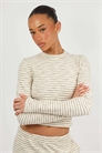 Мягкая кофта с полосками и длинными рукавами артикул 155533074
