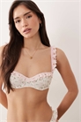 Бюстгальтер Scarlett с мелким цветочным принтом, косточками и оборками артикул 150263014