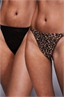 Стринги-танга с двойными бретелями из кружева с животным принтом, 2 шт. в упаковке артикул 147796050