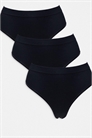 Набор из 3-х бесшовных стрингов с высокой талией и ребристой отделкой артикул 138040045