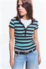Поло с коротким рукавом в полоску артикул 156110656