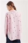 Рубашка прямого кроя с вышивкой в виде сердца артикул 155811686