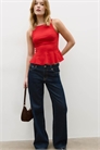 Топ без рукавов с баской артикул 155842608