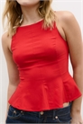 Топ без рукавов с баской артикул 155842608