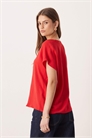 Блузка с V-образным вырезом и короткими рукавами артикул 153118743