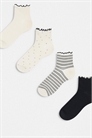 Набор из 4 пар носочков до щиколотки с краем из салата артикул 142428503