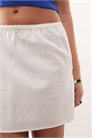 Мини-юбка А-силуэта под льняную ткань — цвет «слоновая кость» артикул 141103732