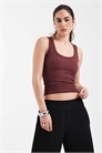 Без бретелек, бесшовная майка с ребристой отделкой и круглым вырезом артикул 153919432