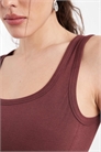 Без бретелек, бесшовная майка с ребристой отделкой и круглым вырезом артикул 153919432