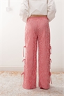 Брюки с широкими брючинами и завязками по бокам артикул 142046264