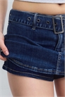 Джинсовая юбка-шорты с ремнем артикул 156290041