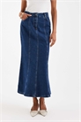 Макси-юбка из денима с фактурной панелью артикул 153494768