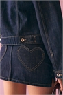 Мини-юбка из джинсовой ткани с вышивкой артикул 155940867