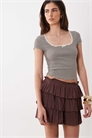 Мини-юбка с воланами артикул 152154997