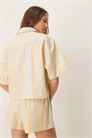 Пижамная рубашка свободного кроя с коротким рукавом и ткаными полосками в стиле «микс-энд-матч» артикул 144074028
