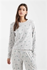 Пижамная кофта с круглым вырезом и длинными рукавами co-ord артикул 154314237