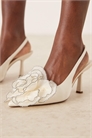 Туфли на среднем каблуке с открытой пяткой и объемным букетом в стиле «Sunset» артикул 152236007