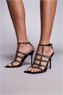 Сандалии на каблуке с вырезами и декоративными элементами артикул 152831686