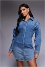 Платье-рубашка из джинсовой ткани артикул 149552389