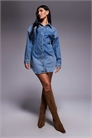 Платье-рубашка из джинсовой ткани артикул 149552389