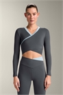 Контрастная майка с длинными рукавами из ткани Comfortlux артикул 155393308