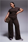 Танцевальные брюки Curve Icon с мягкой поверхностью, высокой талией и широкими брючинами артикул 139898807