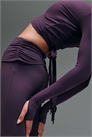 Леггинсы для йоги с мягкой на ощупь ребристой отворотом на талии и зауженными штанинами артикул 151786537