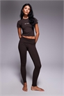 Леггинсы с мягкой тканью и отворачиваемой талией для йоги артикул 149293882
