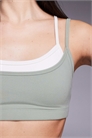 Спортивный бюстгальтер с мягкой поверхностью, двумя слоями ткани и бретелями, со съемными вставками и регулируемыми бретелями артикул 155093981