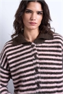 Вязаный кардиган с воротником в полоску артикул 153666594