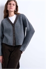 Вязаный кардиган в полоску артикул 143752131