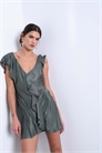 Мини-платье из необработанной ткани с оборками артикул 148998813