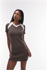 Мини-платье с воротником-поло артикул 144909885
