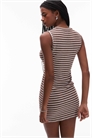 Мини-платье из джерси с пуговицами и полосками артикул 146139153