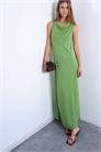 Платье средней длины с драпированным вырезом и открытой спиной артикул 139714537